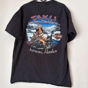 Harley-Davidson Black Short Sleeve Tee Juneau Alaska motorcycle 2011
